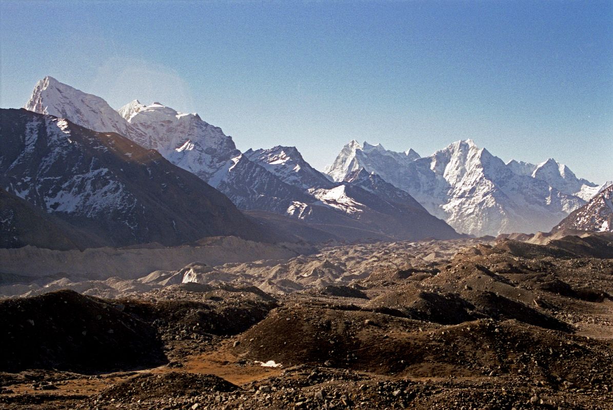 01 Nguzumpa Glacier, Cholatse, Taweche, Kangtega, Thamserku, Kusum Kanguru From Fourth Gokyo Lake Near Scoundrels View